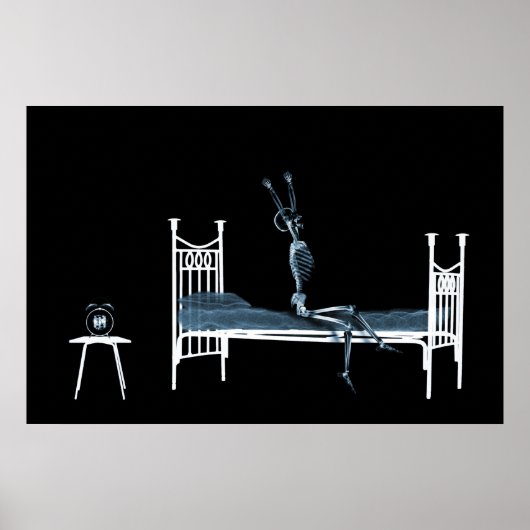 Poster - Bedtime X-Ray Skeleton Black Blue (Voorkant)