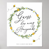 Poster Bee Baby shower Game Devine Combien de Honeycombs (Devant)