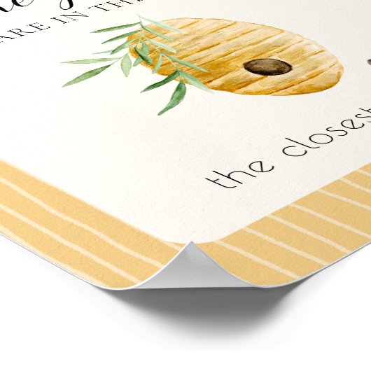 Poster Bee Baby Shower Guess How Many Game Table Sign (Coin)