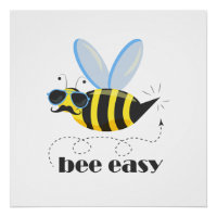 Bee caractère avec mustache lunettes de soleil Bee