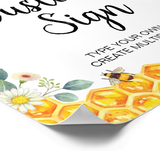 Poster Bee Custom Table Sign Sweet As Can Bee (Coin)