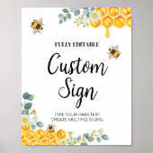 Poster Bee Custom Table Sign Sweet As Can Bee (Devant)