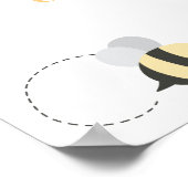 Poster Bee Day Bumblebee 1er anniversaire rose floral (Coin)