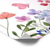 Poster Bee Fleur sauvage Onederful 1er anniversaire Bienv (Coin)