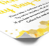 Poster Bee Gold Floral Ne pas dire Baby Game (Coin)