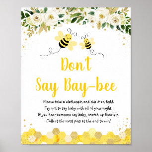 Poster Bee Gold Floral Ne pas dire Baby Game