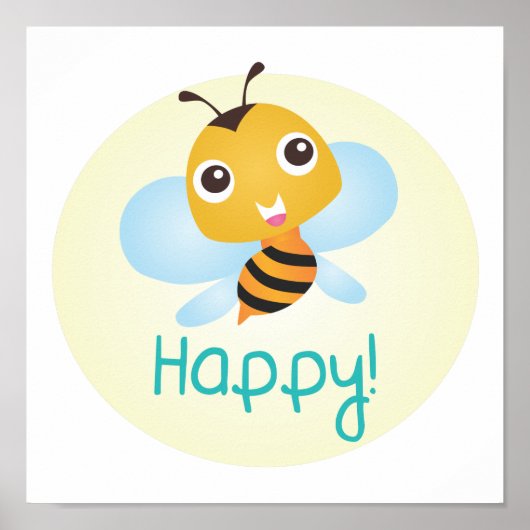 Poster Bee Happy Baby Print (Devant)
