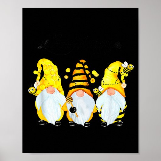 Poster Bee Happy Bee Gnome Spring  (Devant)