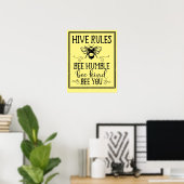 Poster Bee Hive Rules Word Art (Bureau à domicile)