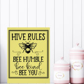 Poster Bee Hive Rules Word Art