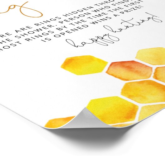 Poster Bee honeycombes bague chasse nuptiale jeu de douch (Coin)