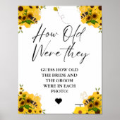 Poster Bee How Old étaient-ils mariés Shower Jeu signe (Devant)