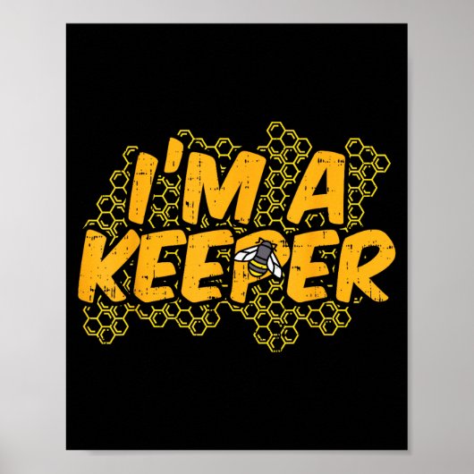 Poster Bee-keeper Funny Beekeeng Pun Humor Honey Aarist G (Devant)