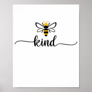 Poster Bee kind anti bullying be kind orange