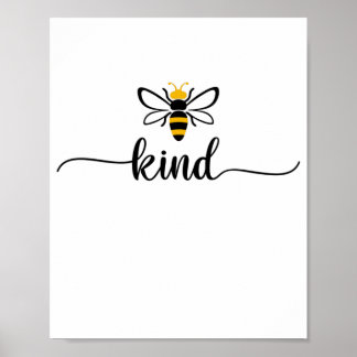 Poster Bee kind anti bullying be kind orange