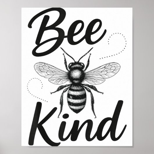 Poster Bee Kind Sitive Quote Cute Funny Design For Kids  (Devant)