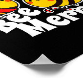 Poster Bee Merry _ Cute Honey Bees Santa Claus _ Christma (Coin)