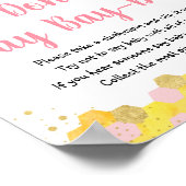 Poster Bee Pink Gold Floral Ne pas dire Baby Game (Coin)