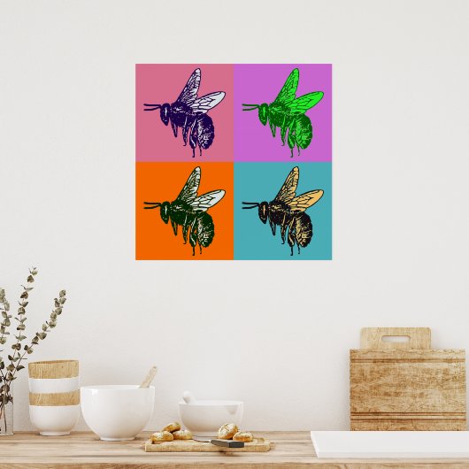 Poster Bee Pop Art (Cuisine)