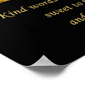 Poster Bee Poster. Kind Words are Like Honey Christian A3 (Coin)