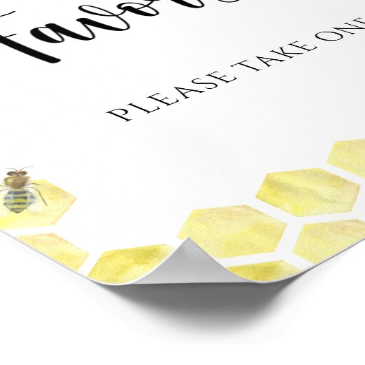 Poster Bee thème mariage - Faveurs, s'il vous plaît prend (Coin)
