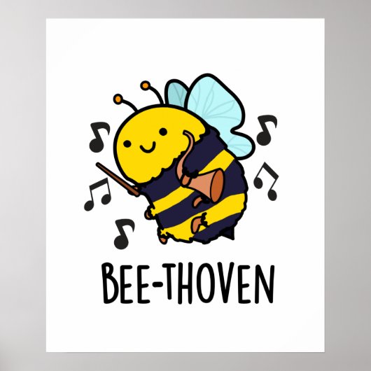 Poster Bee-thoven Funny Music Bee Pun  (Devant)