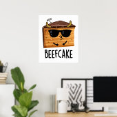 Poster Beefcake Funny Cake Pun (Bureau à domicile)