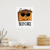 Poster Beefcake Funny Cake Pun (Cuisine)