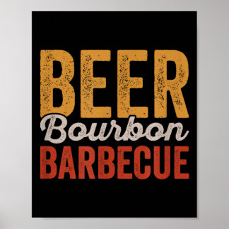 Poster Beer bbq shirt for backyard barbecue grilling