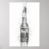 Poster Beer Bottle Wall Art Print 'Lime' Grey (Devant)