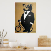 Poster beer en fiets (Keuken)