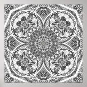 Poster Bees Mandala Nature Art Imprimer sur une couleur p (Devant)
