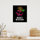 Poster Beet Boxer Funny Beet Pun Dark BG (Cuisine)