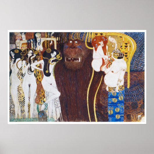 Poster Beethoven Frieze (détail), Gustav Klimt (Devant)
