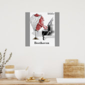 Poster Beethoven Funny Designer/affiche de dessin animé (Cuisine)