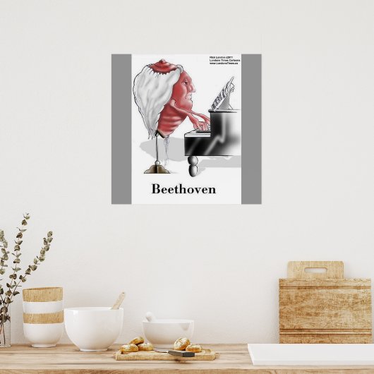 Poster Beethoven Funny Designer/affiche de dessin animé (Cuisine)