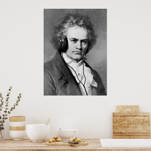 Poster Beethoven Rocks - Art Print (Cuisine)