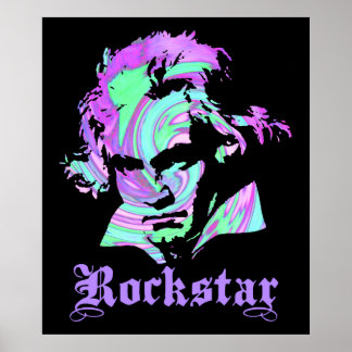 Poster Beethoven Rockstar