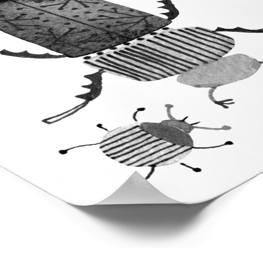 Poster Beetle noir et blanc (Coin)