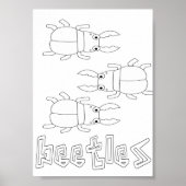 Poster Béetles de coloration mignonne (Devant)