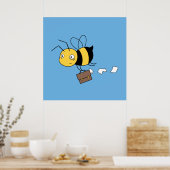Poster Beezness Bee, Fatigué Stress Bee Holding Porte-doc (Cuisine)