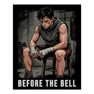 Poster Before The Bell Motivational Boxing Gym Art