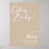 Poster beige Affiche de bienvenue Baby shower neut (Devant)