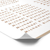 Poster Beige Dusty moderne Mariage simple 16Table Sièges (Coin)