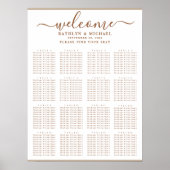 Poster Beige Dusty moderne Mariage simple 16Table Sièges (Devant)