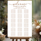 Poster Beige Dusty moderne Mariage simple 18 Table Sièges