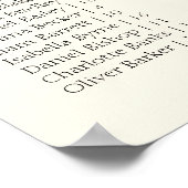 Poster Beige Minimal Alphabetical Wedding Seating Chart (Coin)