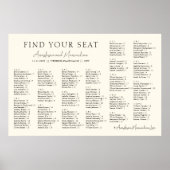 Poster Beige Minimal Wedding Alphabetical Seating Chart (Devant)