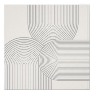 Poster Beige Neutre Symétrique Arc-en-ciel Blanc
