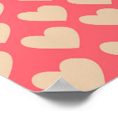 Poster Beige Rouge mignon Simple Motif de coeur (Coin)